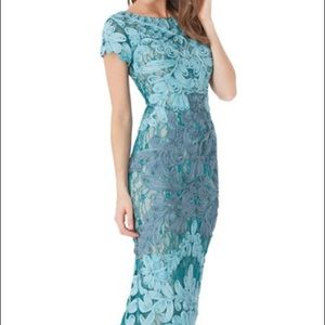 JS Collections Colorblock Boatneck MIDI Dress